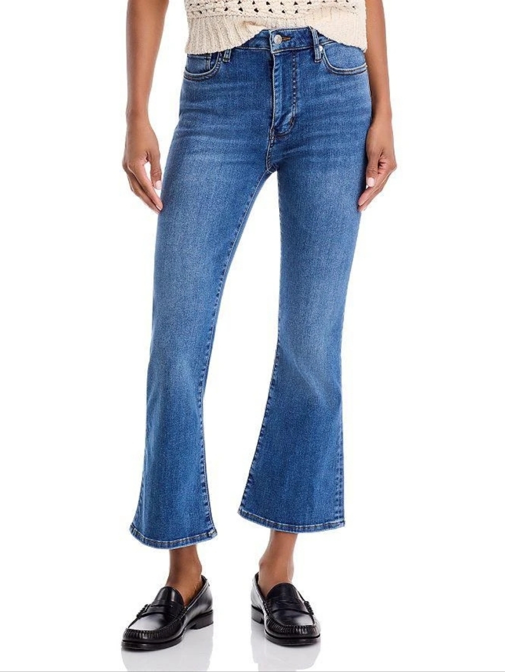 FRAME Denim Women's Le Crop Mini Boot In Mermaid Blue Jeans High-Rise Size 31